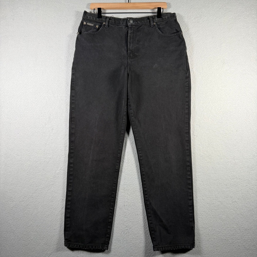 Calvin Klein Jeans Womens 16 Black Classic 5-Pocket Straight Leg Denim Pants